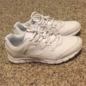 White leather Fila Nursing Shoes
